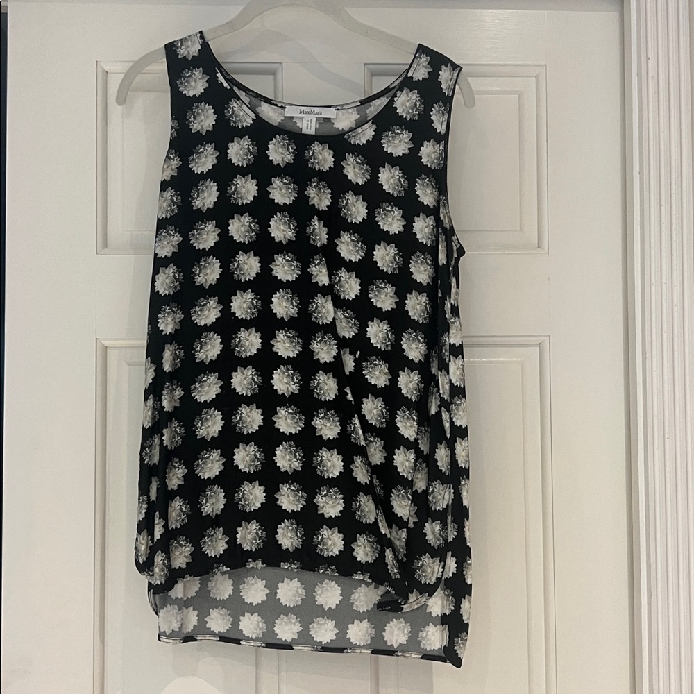 MaxMara Monochrome Floral Knit Top